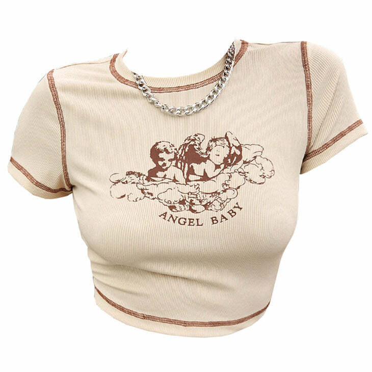 Angel Baby Y2K Crop Top - Trendy 2000s Style for Effortless Aesthetic