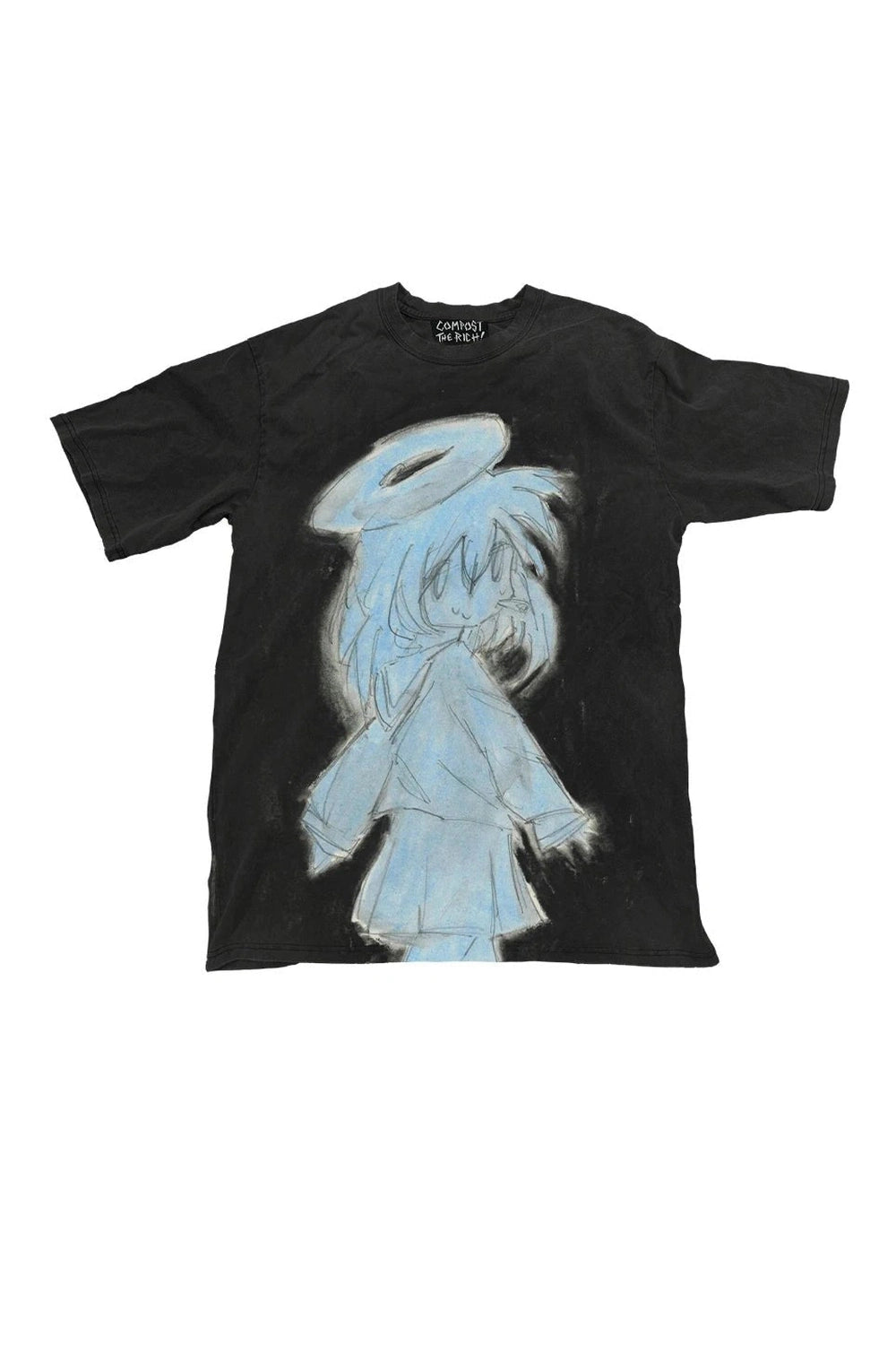 Angelic Sketch Oversized T-Shirt - Y2K Fashion Essential for 2000s Style