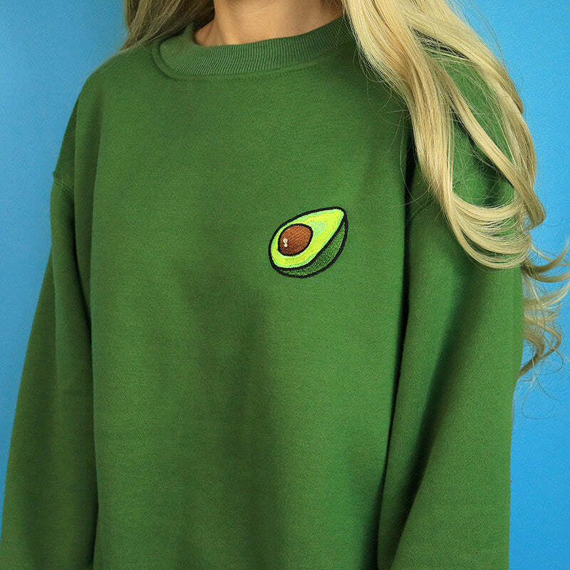 Antisocial Avocado Y2K Sweatshirt - Trendy 2000s Style for Women