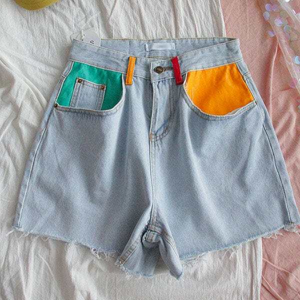 Artsy Denim Shorts: Embrace Y2K Fashion with 2000s Style Vibes