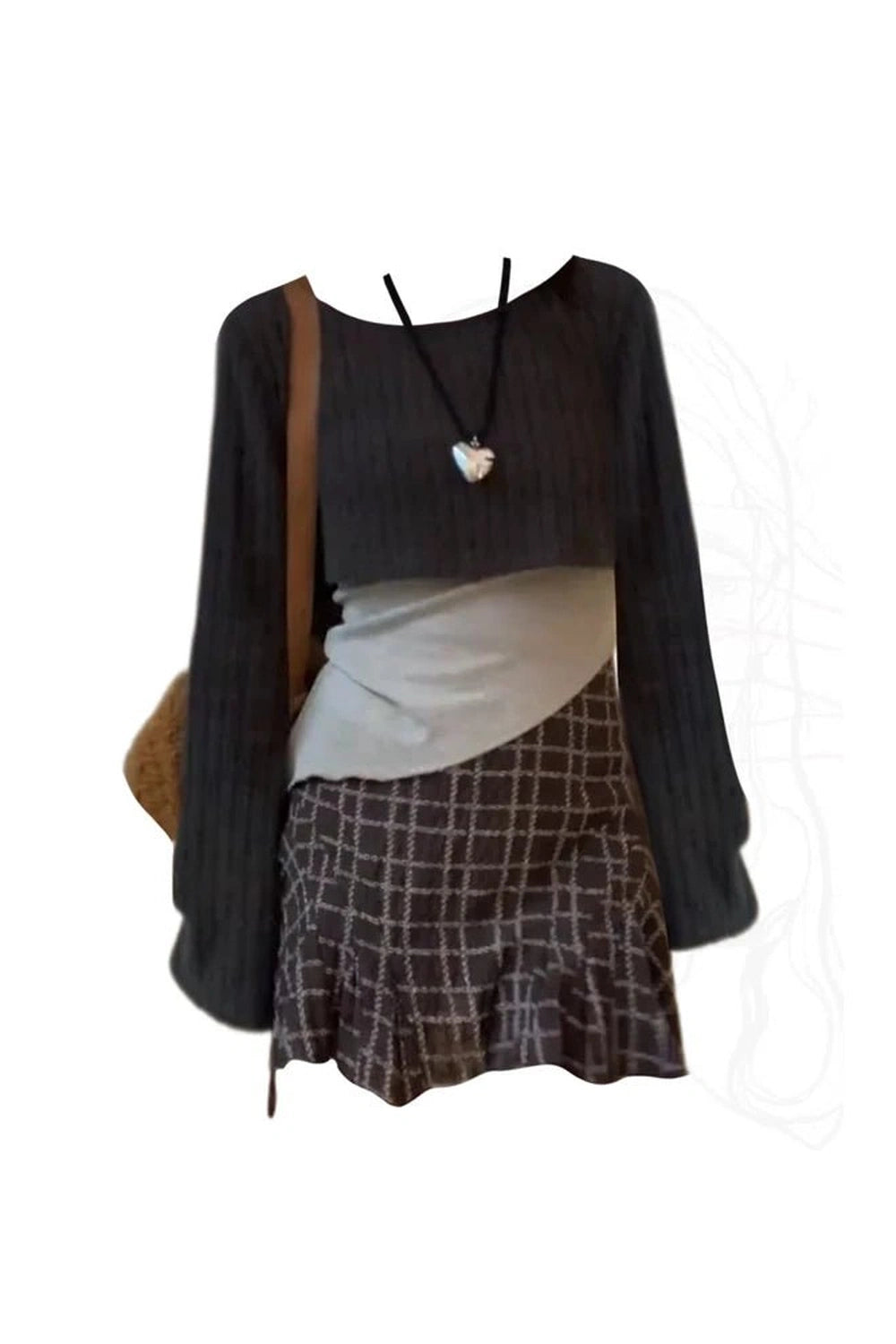 Asymmetrical Layered Knit Set - Trendy Y2K Fashion for Stylish Outfits