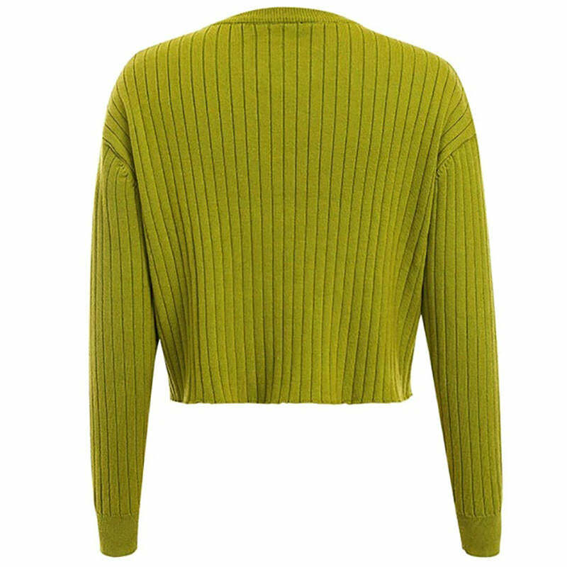 Avocado Green Y2K Fashion Jumper - Trendy 2000s Style Knitwear