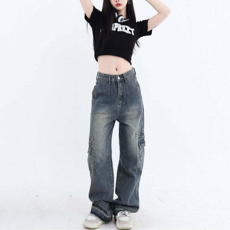 Bad Advice Y2K Cargo Jeans: Trendy 2000s Style for Effortless Outfits