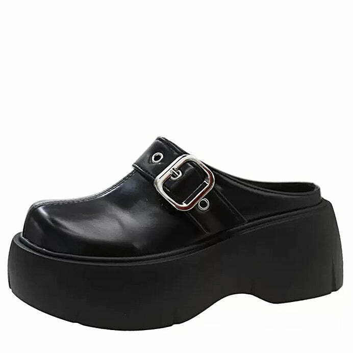 Bad Manners Chunky Platform Mules - Y2K Fashion Statement Shoes