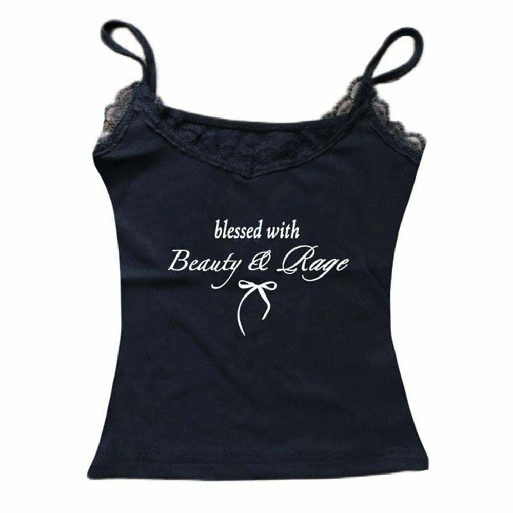 Beauty & Rage Y2K Aesthetic Tank Top - Trendy 2000s Fashion Essential