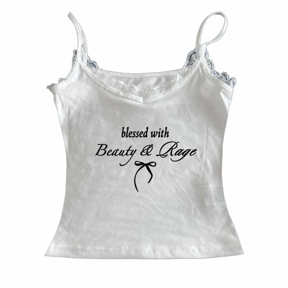 Beauty & Rage Y2K Aesthetic Tank Top - Trendy 2000s Fashion Essential