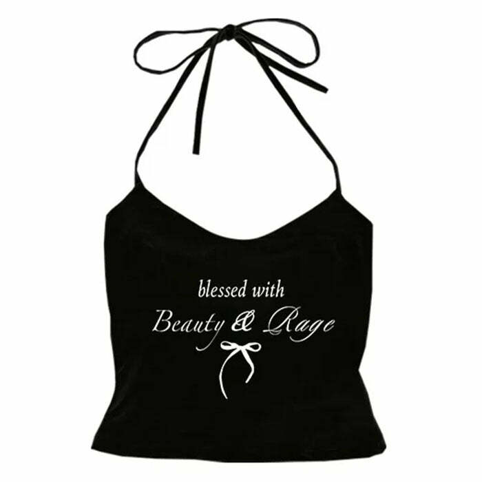 Beauty & Rage Y2K Halter Top - Trendy 2000s Fashion Essential