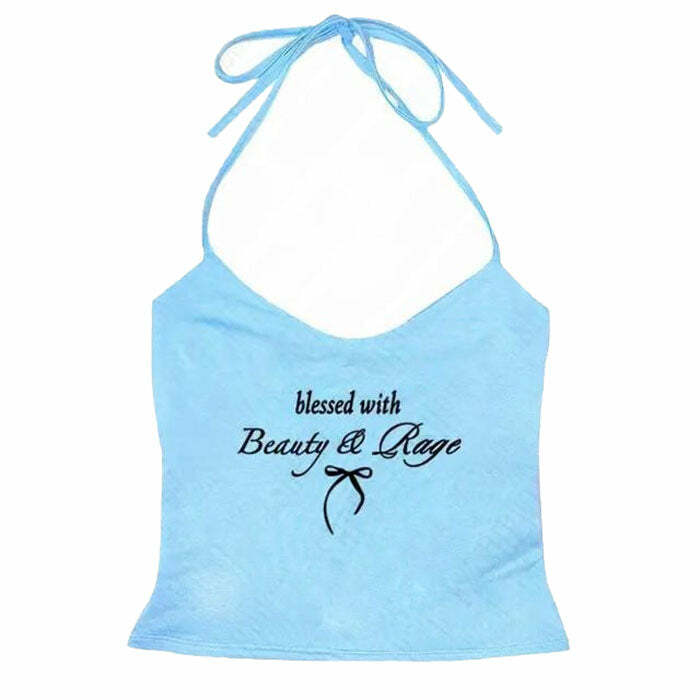 Beauty & Rage Y2K Halter Top - Trendy 2000s Fashion Essential