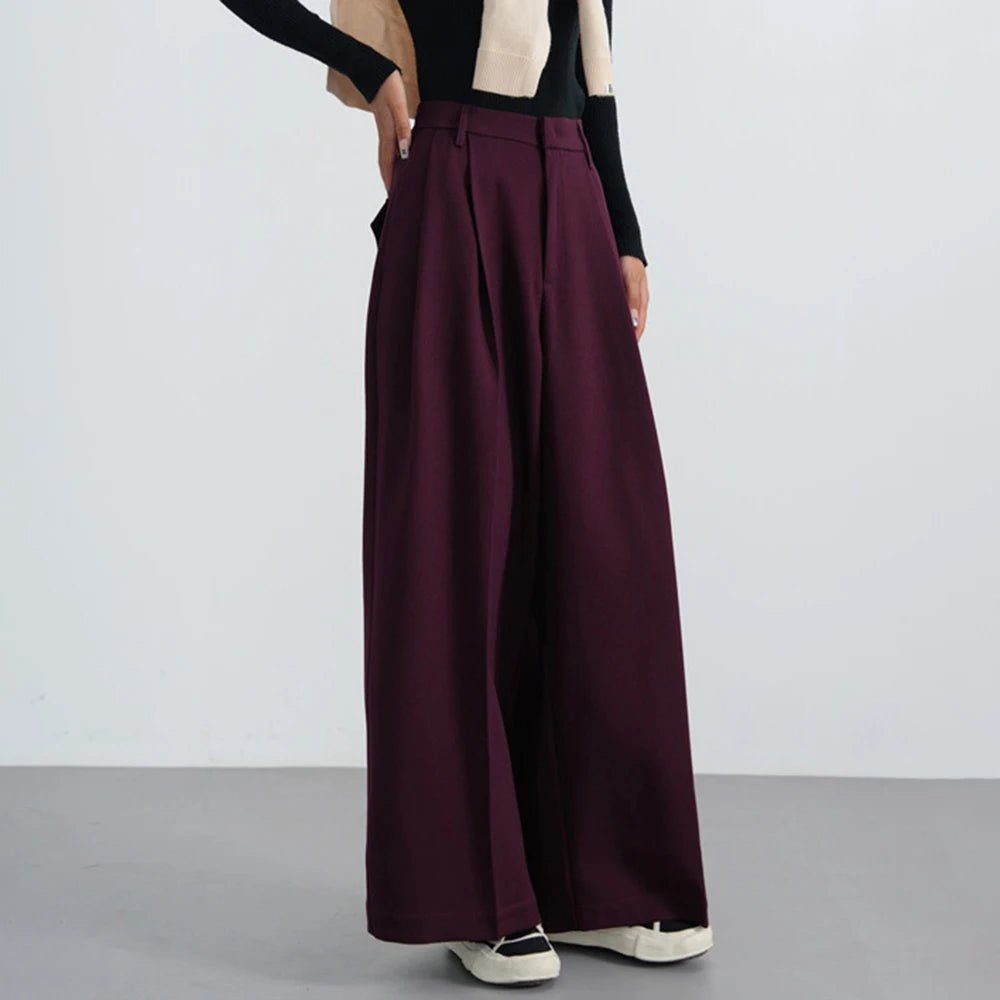 Bordeaux Breeze Y2K Palazzo Pants - Trendy 2000s Style for Women