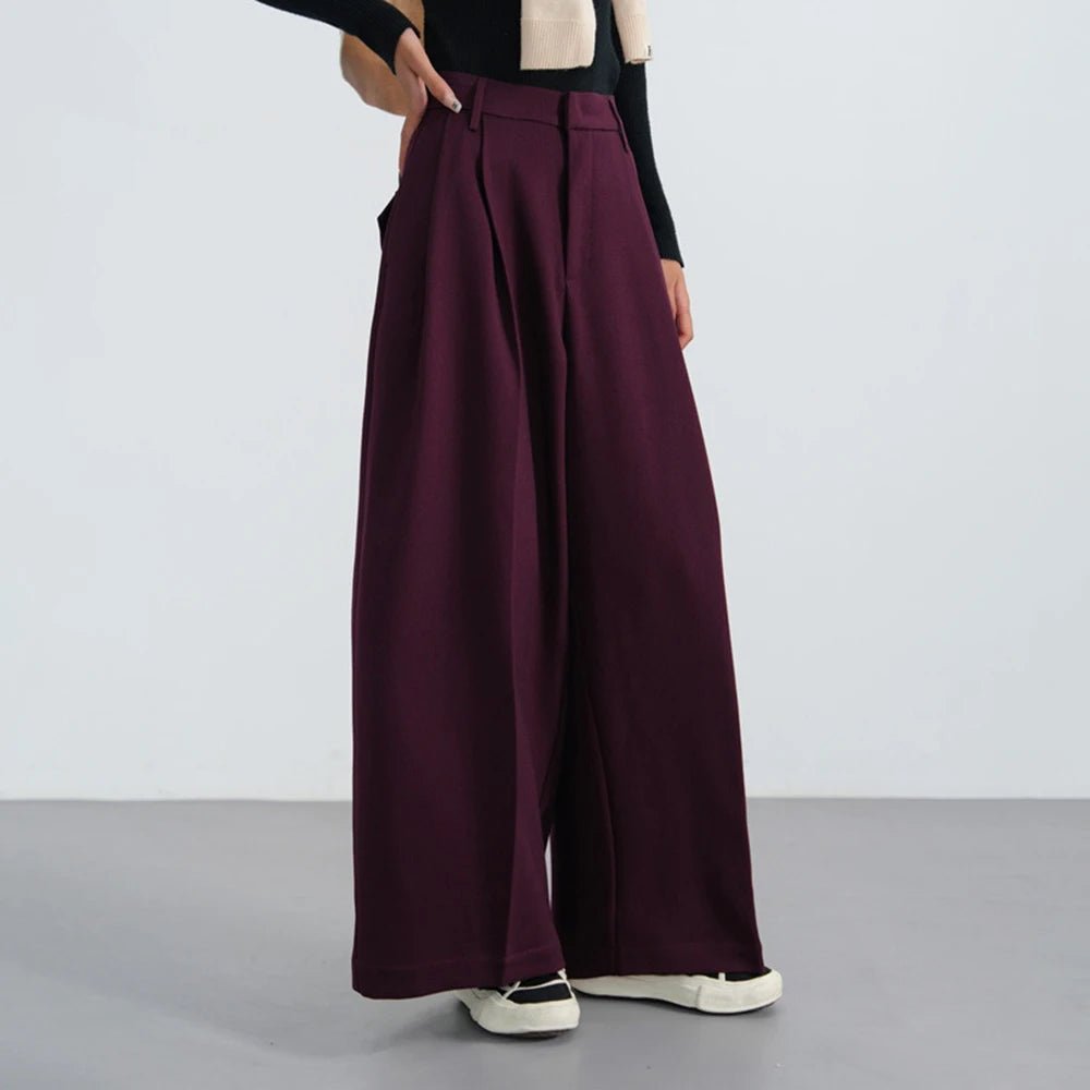 Bordeaux Breeze Y2K Palazzo Pants - Trendy 2000s Style for Women