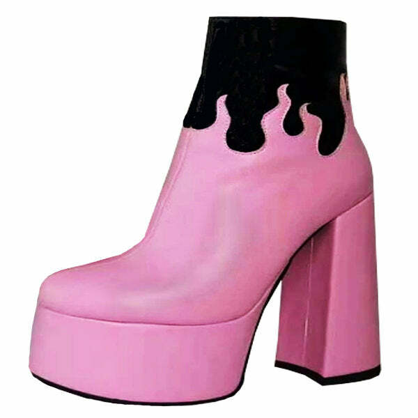 Bubblegum Pink Y2K Fashion Boots - Trendy 2000s Style Footwear