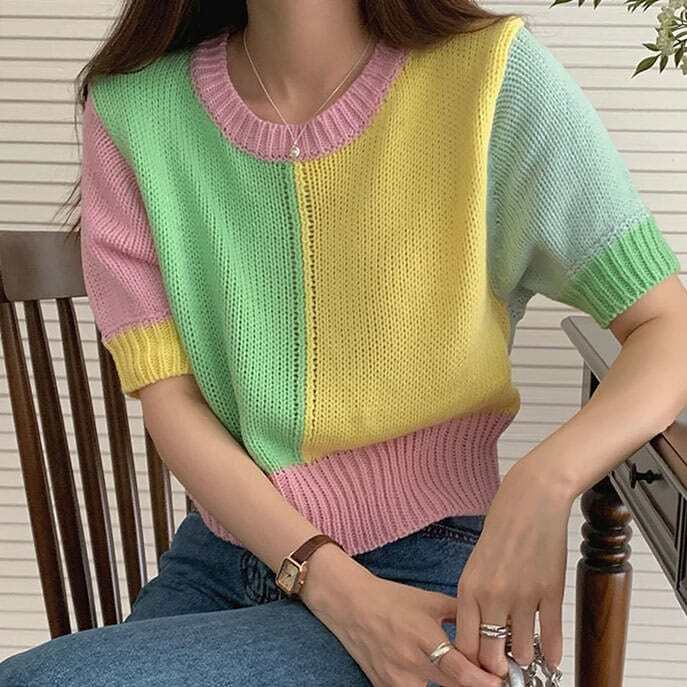 Candy Fairy Pastel Knit Top - Y2K Aesthetic 2000s Fashion Essential