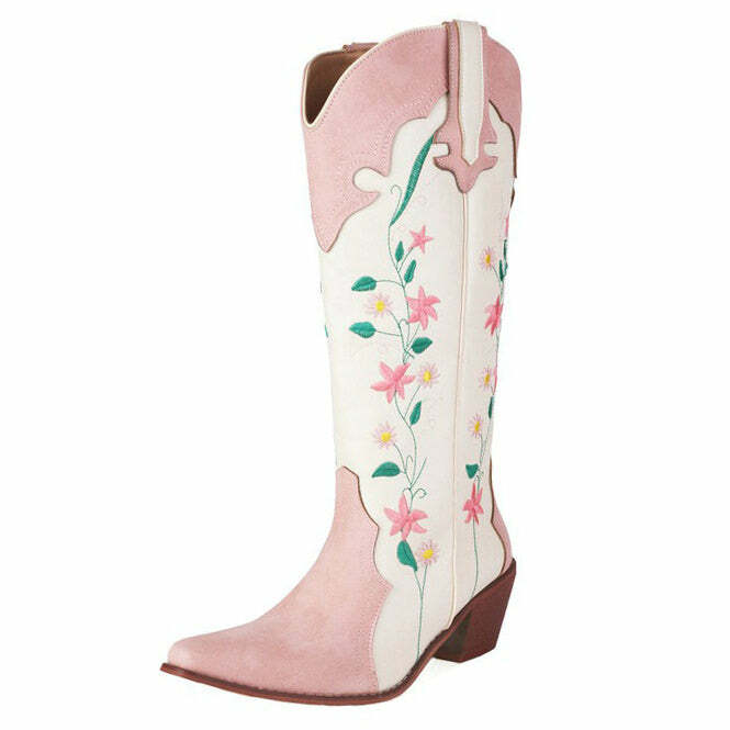 Canyon Town Floral Cowboy Boots - Y2K Fashion Inspired 2000s Style