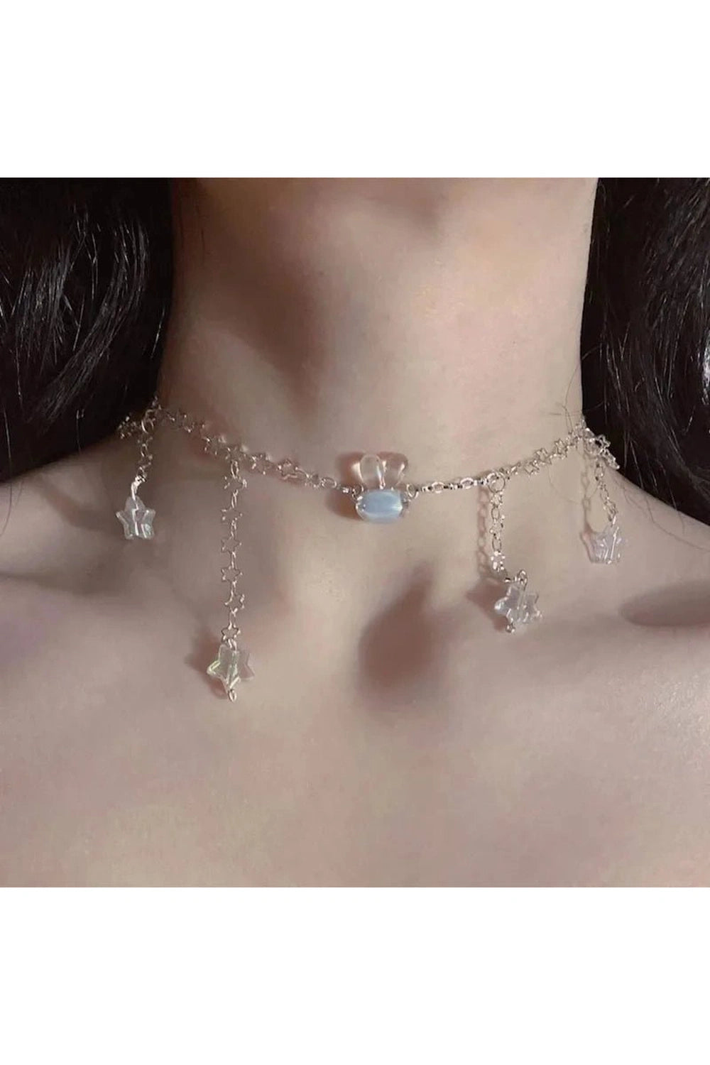 Celestial Crystal Star Choker - Y2K Aesthetic Jewelry for Trendy Looks