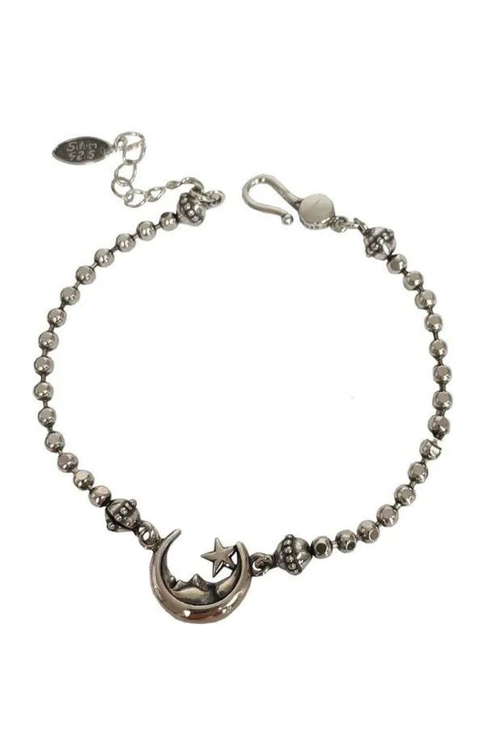 Celestial Moon & Star Silver Bracelet - Y2K Aesthetic Jewelry Trend