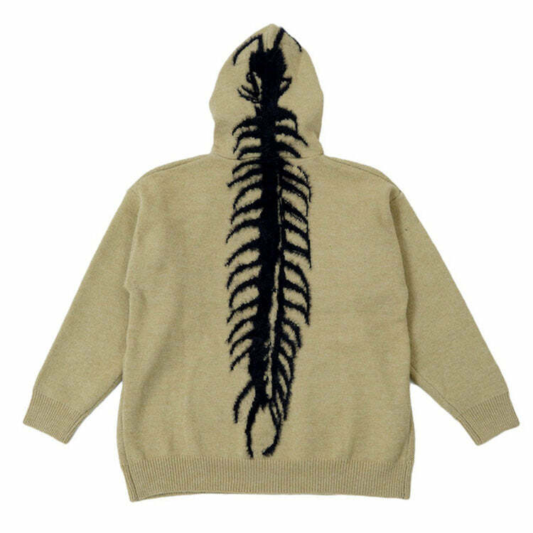 Centipede Knit Hoodie - Trendy Y2K Fashion for Stylish Outfits