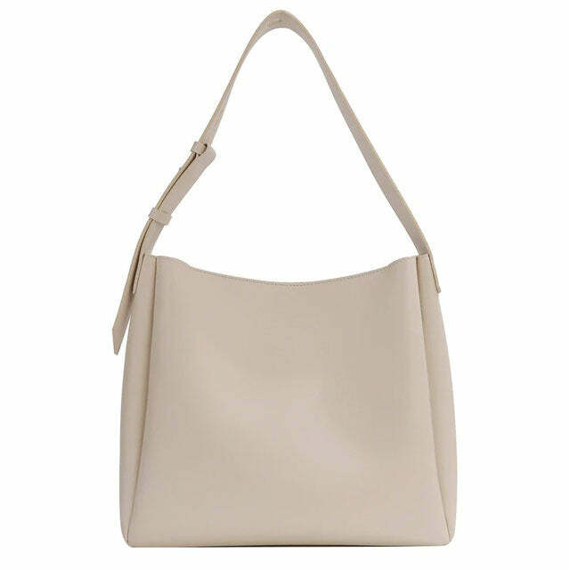 Chic Minimalist Vegan Leather Tote Bag - Y2K Fashion Essential