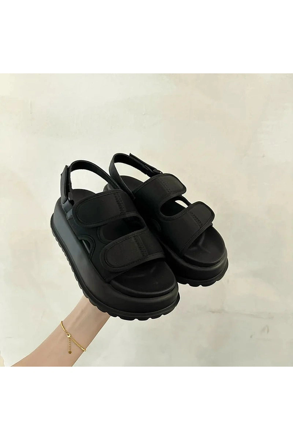 Chunky Velcro Strap Sandals - Y2K Fashion Essential for 2000s Style