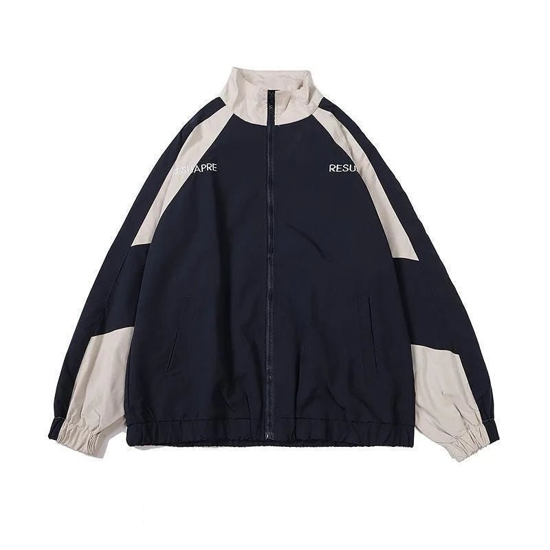 Classic Two-Tone Track Jacket - Y2K Fashion Essential for 2000s Style