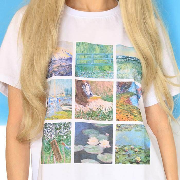 Claude Monet Y2K Aesthetic Tee - Vintage 2000s Style, Size M