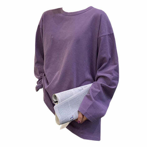 Comfy Cute Long Sleeve Tee - Y2K Fashion Essential for Trendy Outfits