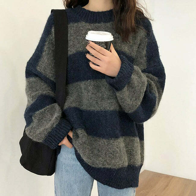 Cozy Days Y2K Striped Sweater - Embrace 2000s Fashion Aesthetic