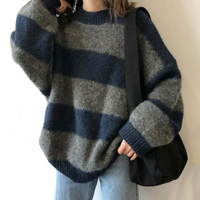 Cozy Days Y2K Striped Sweater - Embrace 2000s Fashion Aesthetic