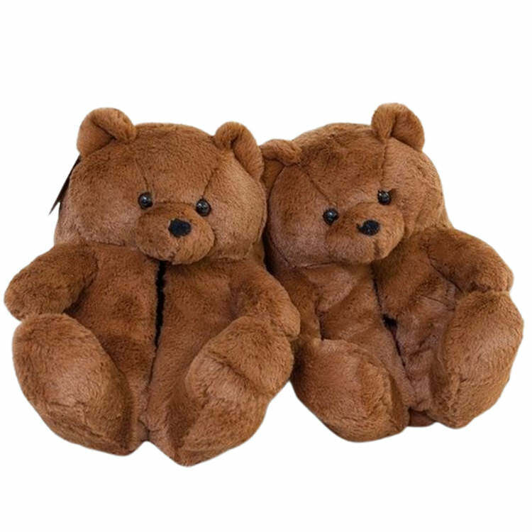 Cozy Hugging Teddy Bear Slippers - Y2K Fashion Inspired Comfort