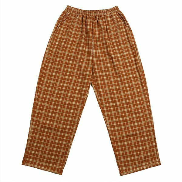 Cozy Up in Y2K Plaid Trousers - Trendy 2000s Fashion for Women