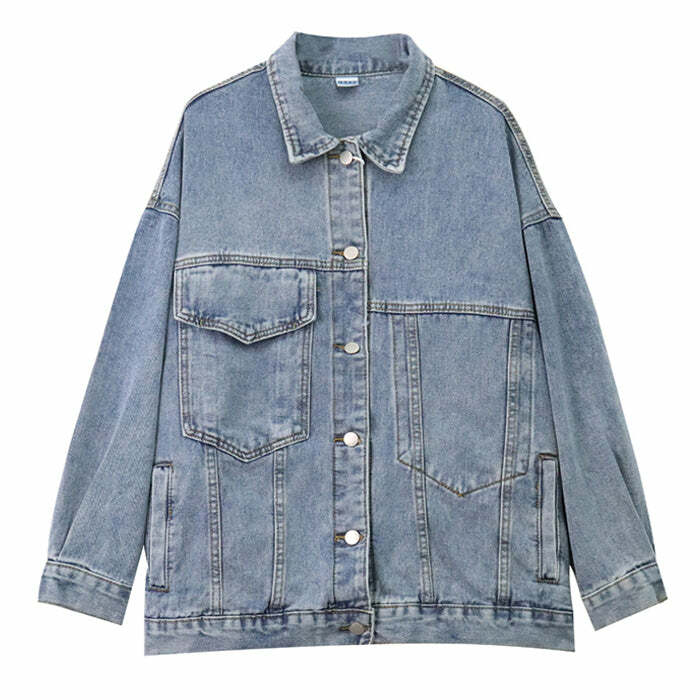 Cozy Up Y2K Asymmetrical Denim Jacket - Trendy 2000s Style Outerwear