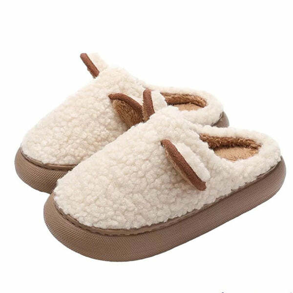 Cozy Warm Teddy Slippers: Embrace Y2K Fashion & 2000s Style Comfort