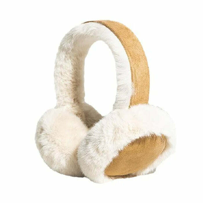 Cozy Y2K Fashion Sheepskin Earmuffs - Retro 2000s Style Accessory