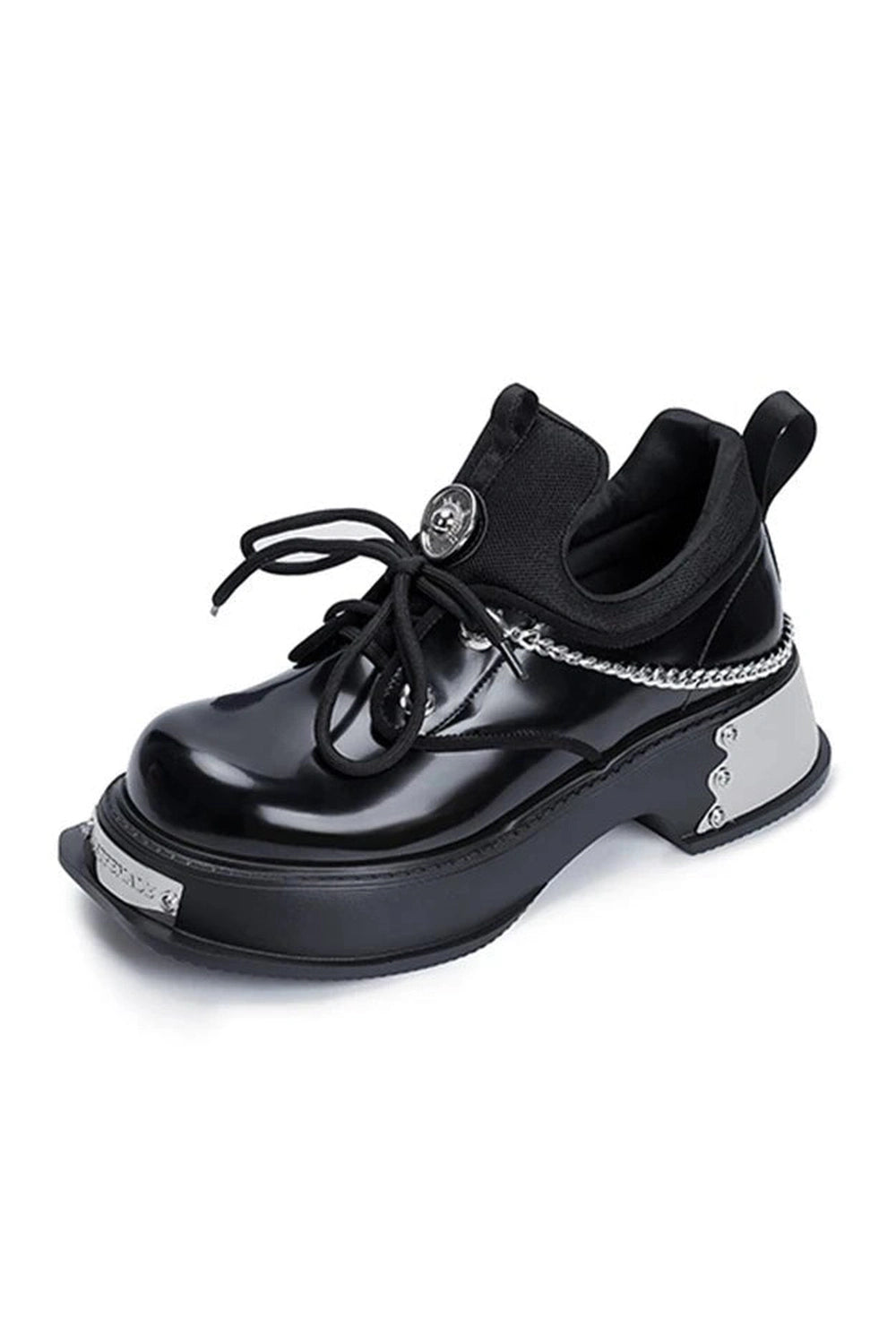 Cyber Skull Metal Platform Shoes - Y2K Fashion Statement Footwear