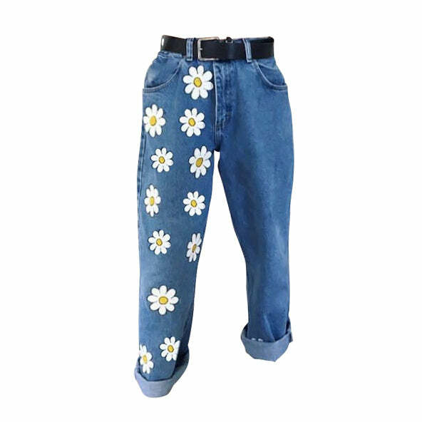 Daisy Mom Jeans - Trendy Y2K Fashion for Effortless 2000s Style