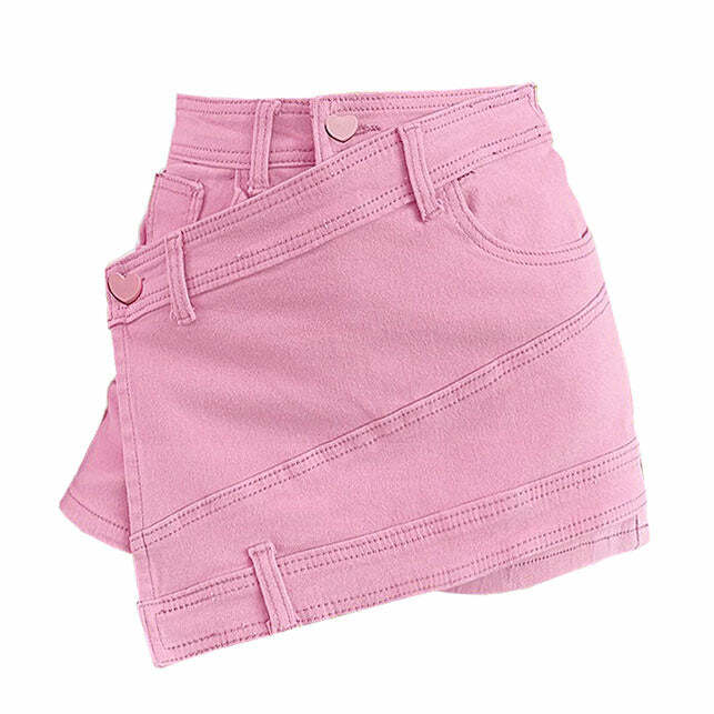 Danish Pastel Pink Heart Shorts - Y2K Aesthetic 2000s Fashion Trend