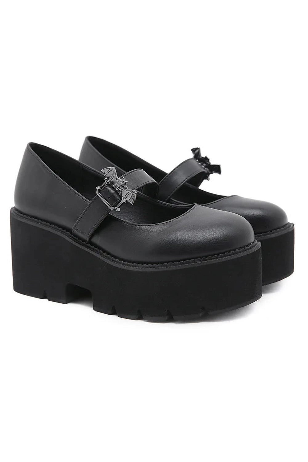 Dark Bat Charm Chunky Shoes - Y2K Fashion Statement Footwear