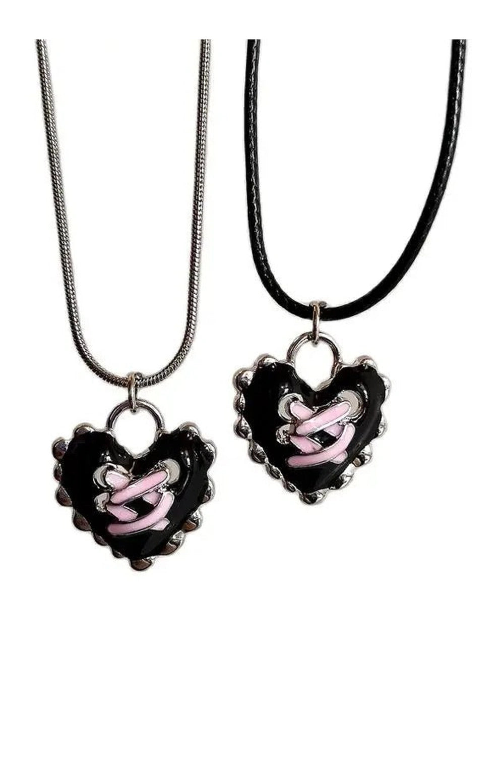 Dark Romance Y2K Corset Heart Necklace - 2000s Fashion Aesthetic