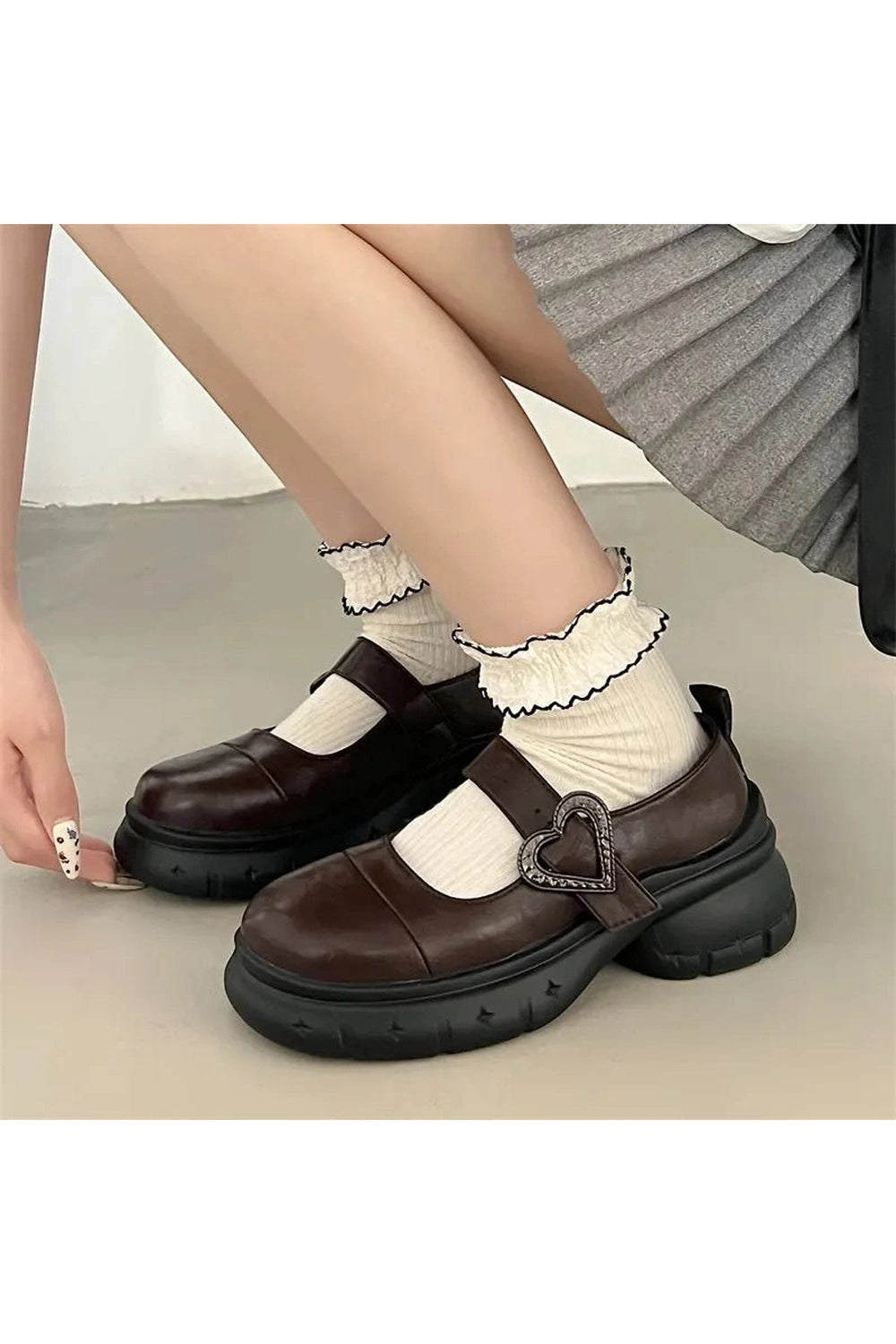 Dark Romance Y2K Mary Jane Shoes - Trendy 2000s Style Footwear