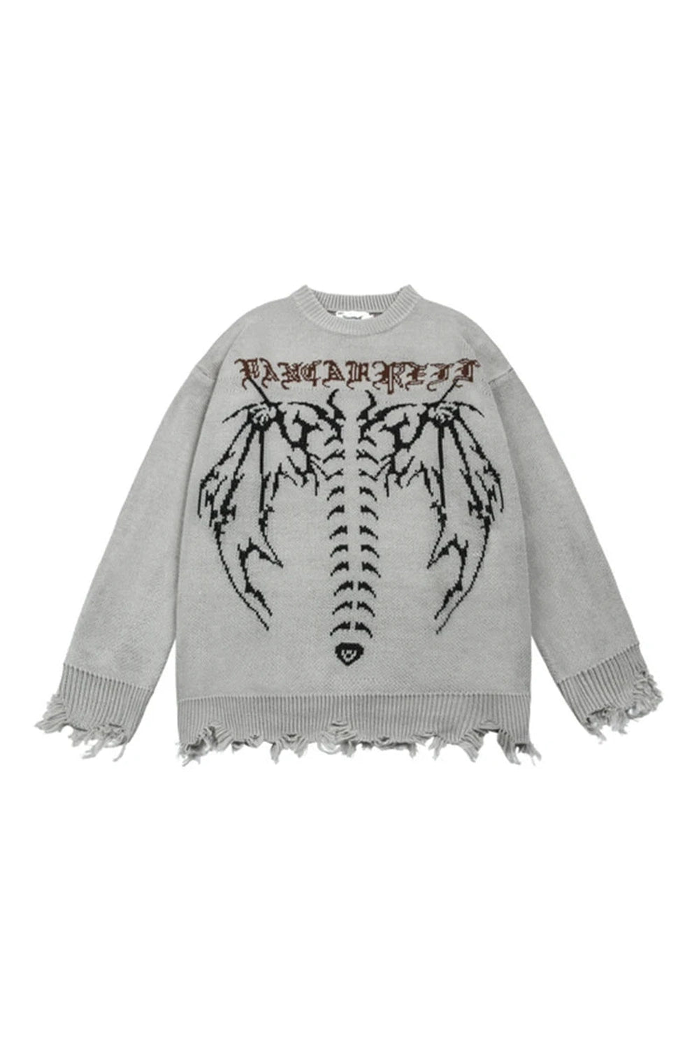 Dark Spine Gothic Knit Sweater - Y2K Fashion Essential for Unique Style