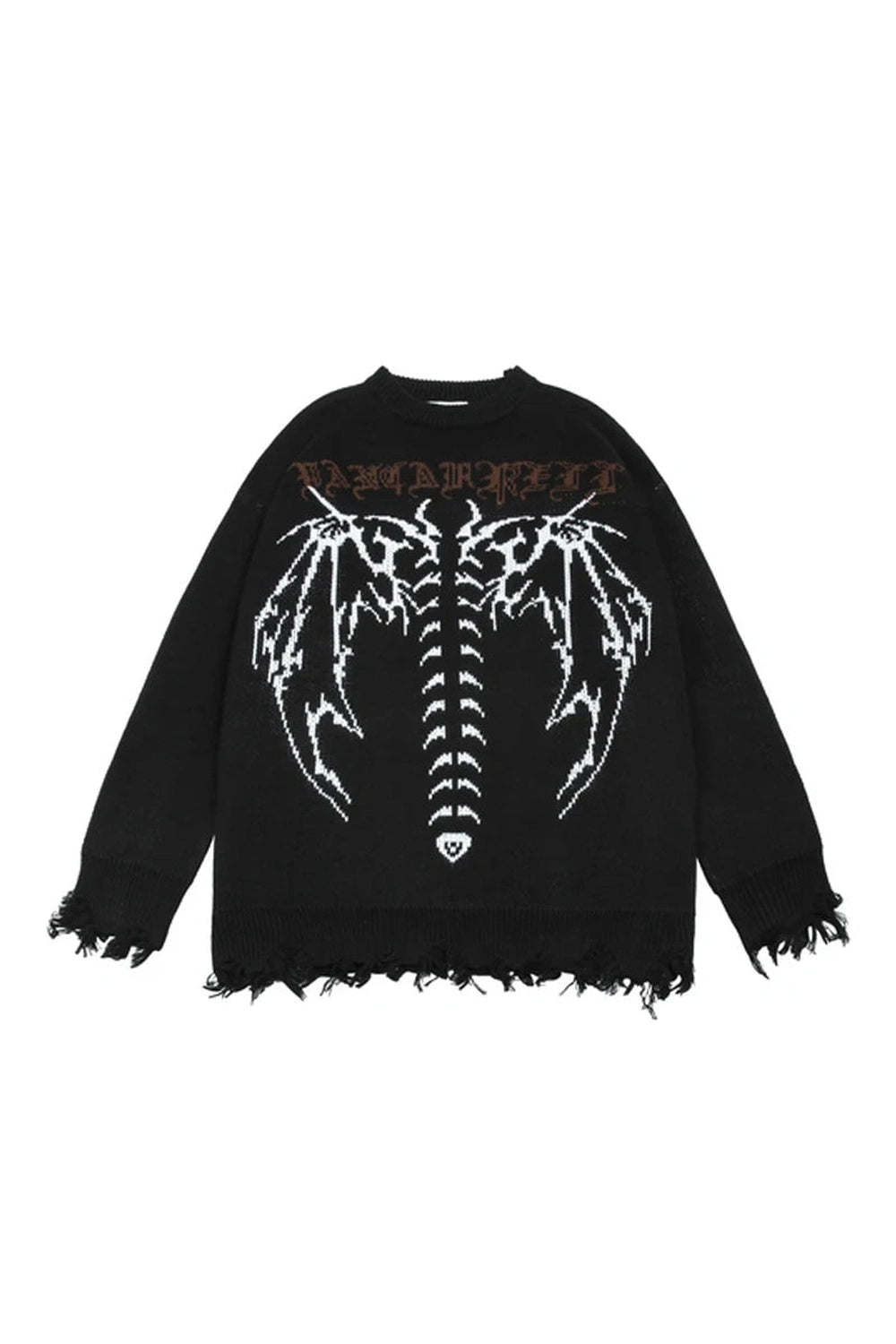 Dark Spine Gothic Knit Sweater - Y2K Fashion Essential for Unique Style