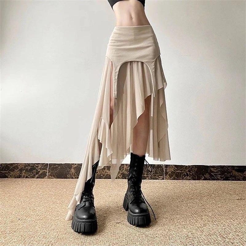 Desert Mirage Y2K Layered Skirt - Trendy 2000s Fashion Essential