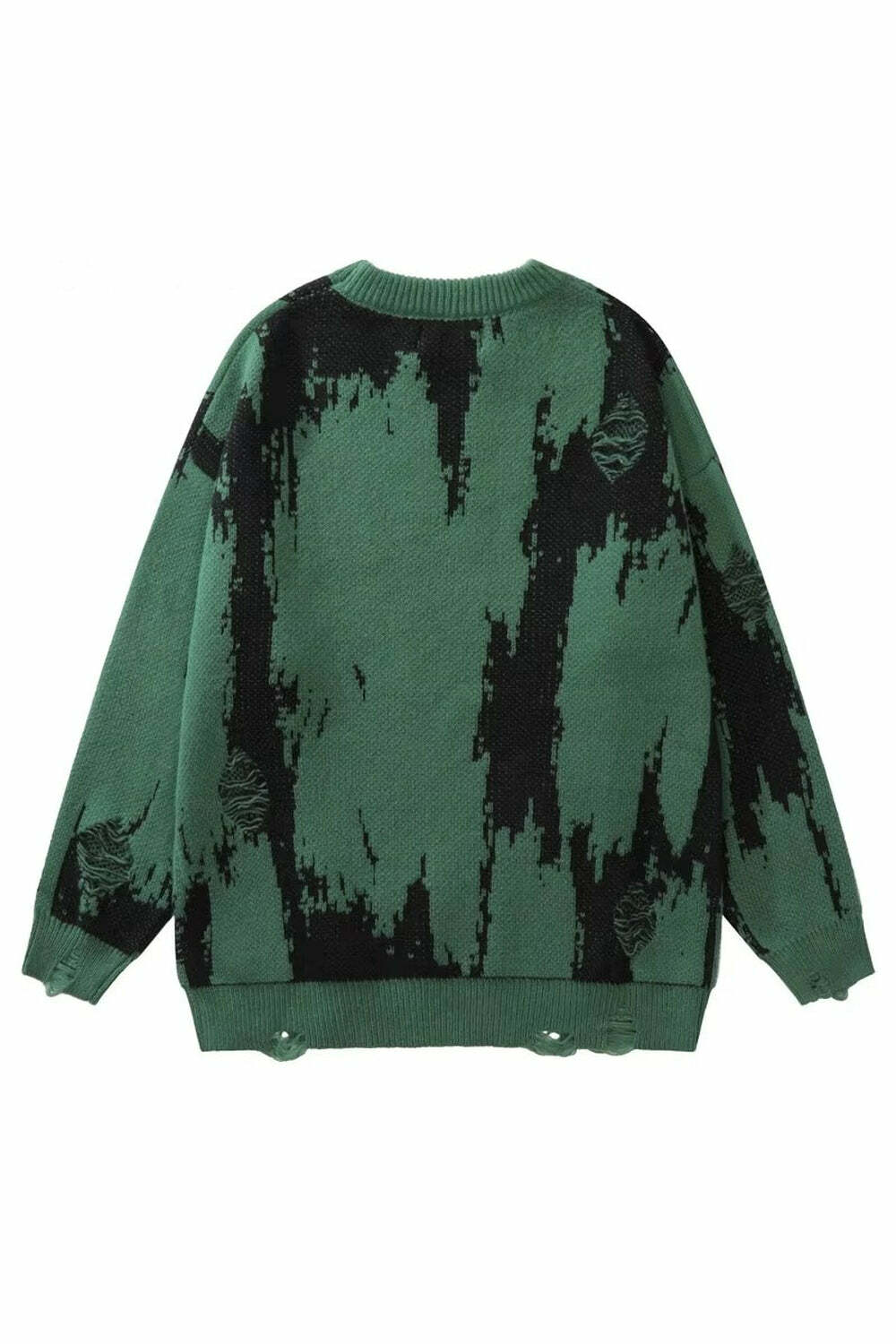 Distorted Chaos Y2K Knit Sweater - Trendy 2000s Fashion Essential