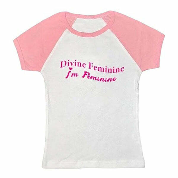 Divine Feminine Y2K Baby Tee - Embrace 2000s Fashion Aesthetic