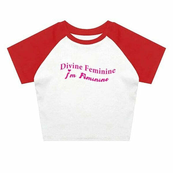 Divine Feminine Y2K Baby Tee - Embrace 2000s Fashion Aesthetic