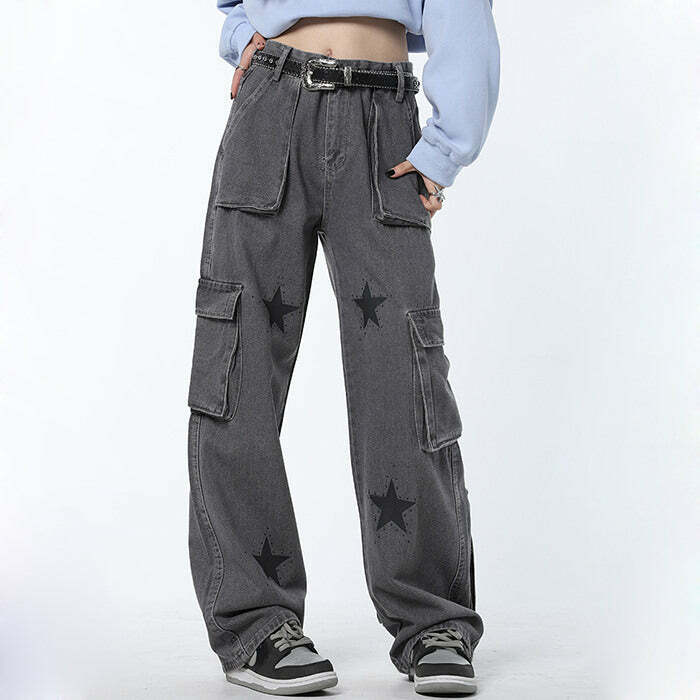 Downtown Girl Y2K Baggy Jeans - Trendy 2000s Fashion Statement