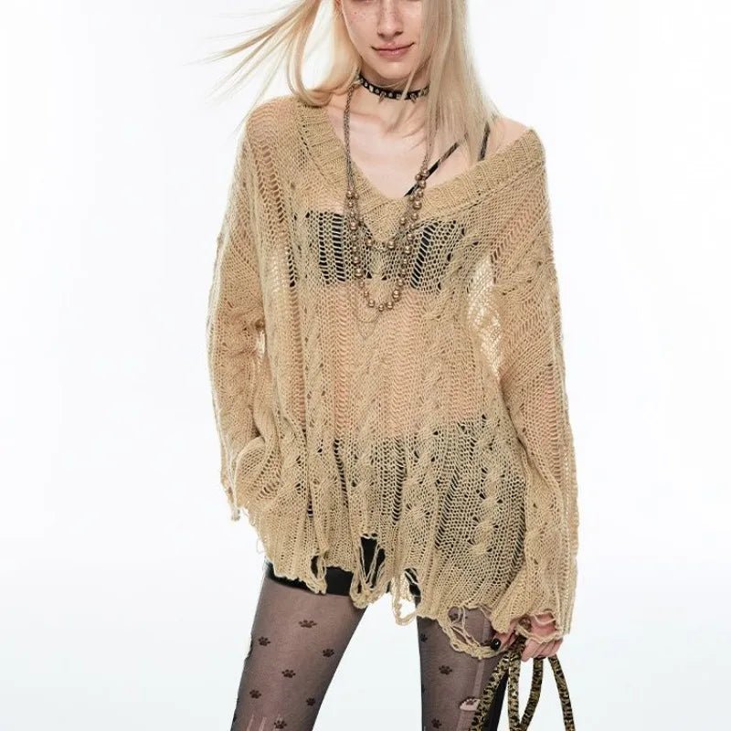 Eclipsed Lace Sweater - Y2K Fashion Essential for 2000s Style Aesthetic