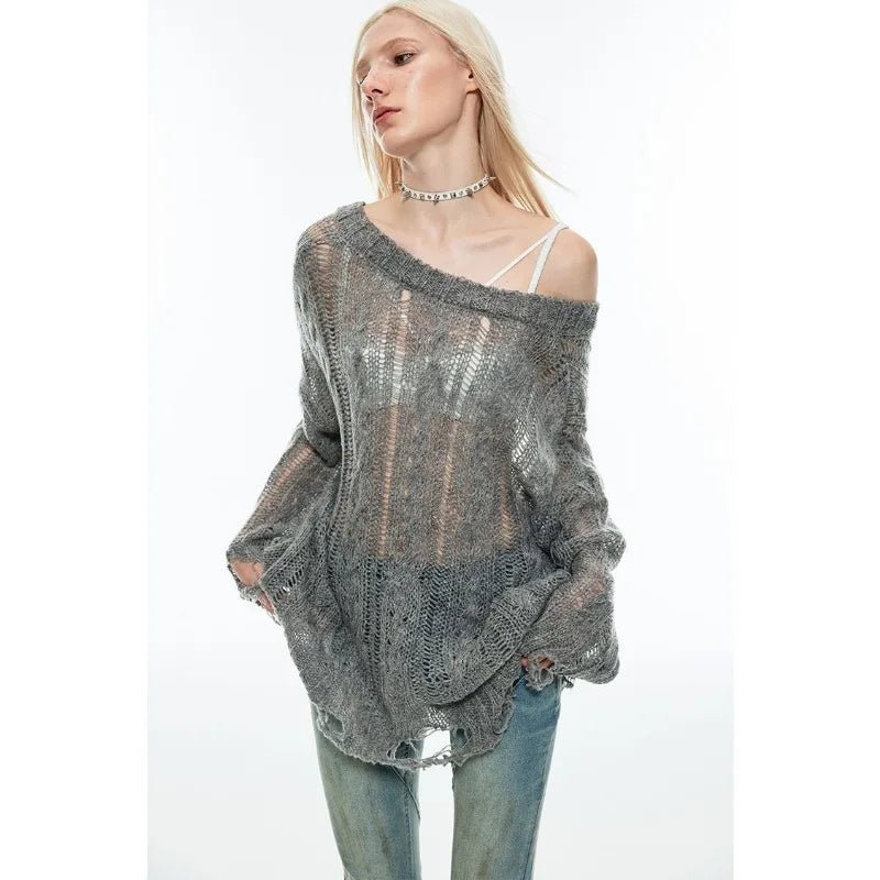 Eclipsed Lace Sweater - Y2K Fashion Essential for 2000s Style Aesthetic