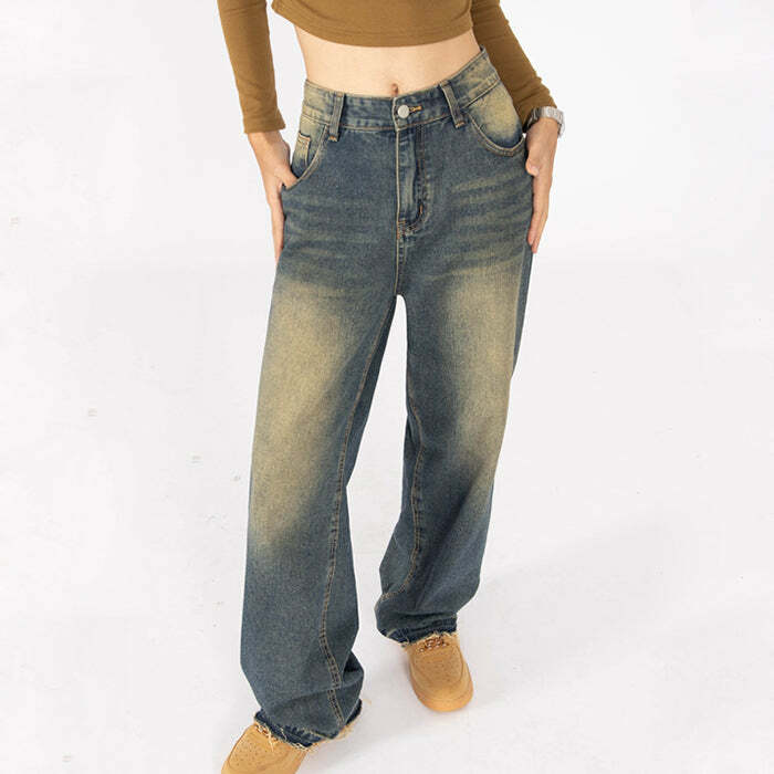 Fairy Grunge Baggy Jeans - Y2K Fashion Essential for 2000s Style