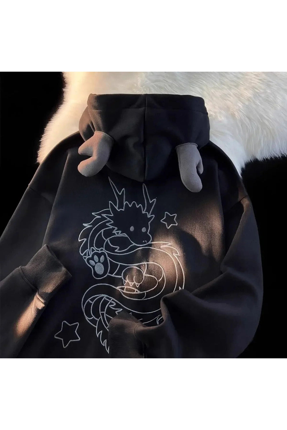 Fall Mystic Dragon Hoodie with Horns - Y2K Aesthetic 2000s Fashion