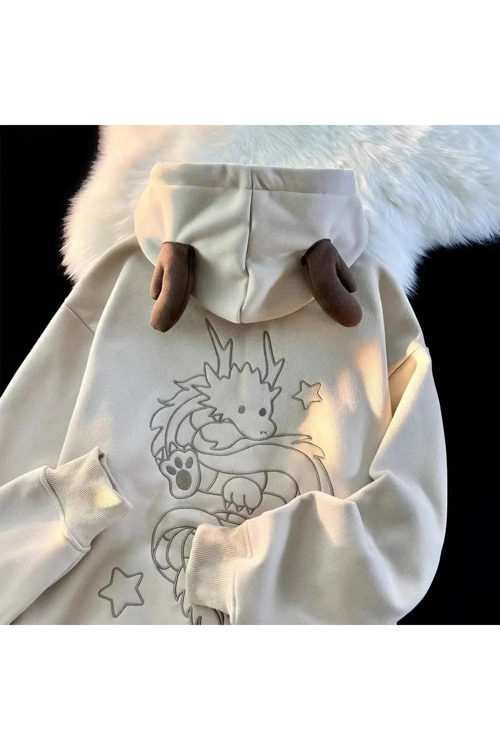 Fall Mystic Dragon Hoodie with Horns - Y2K Aesthetic 2000s Fashion